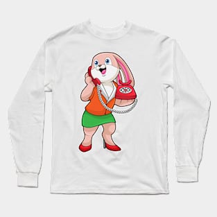 Bunny as Secretary with Phone Long Sleeve T-Shirt